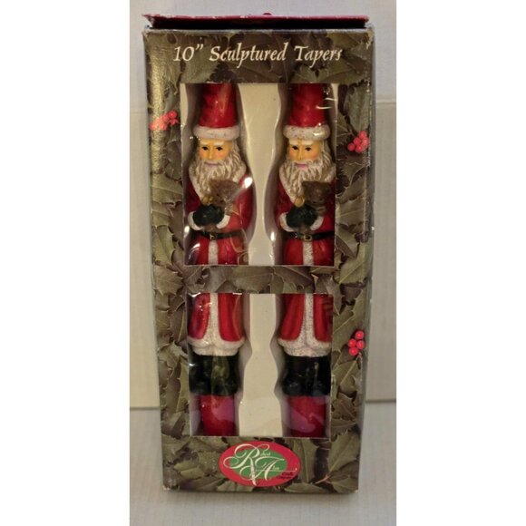 Santa Candles Robert Alan Candle Company - Vintage Santa Claus 10” Sculptured Ta - Picture 2 of 4